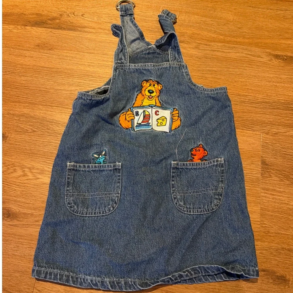 Disney Store Bear in the Big Blue House Vintage Denim Overall Jumper Dress 3T